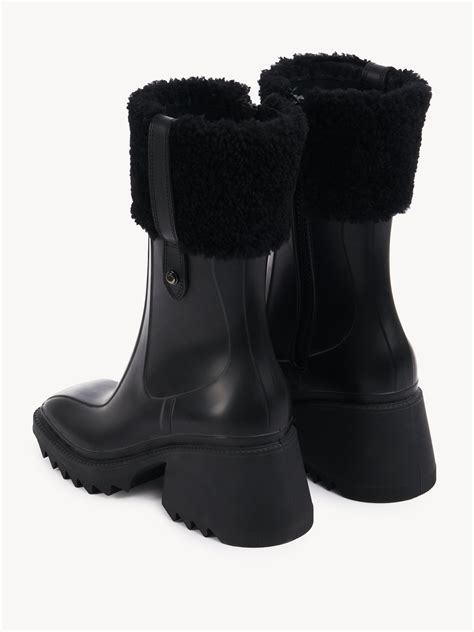 chloe betty shearling boots|chloe rain boots sale.